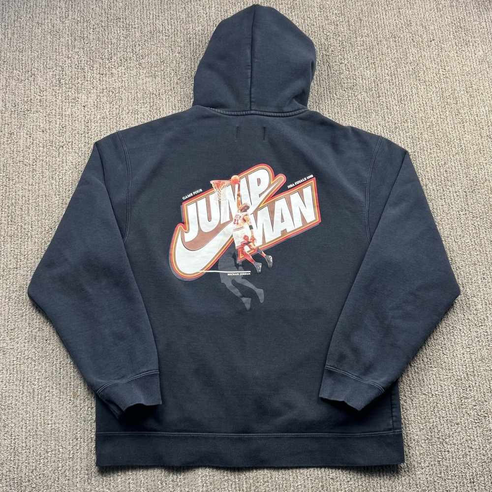 Nike Mens L Air Jordan Jumpman Fleece Hoodie Sweatshirt Jacket Graphic Black
